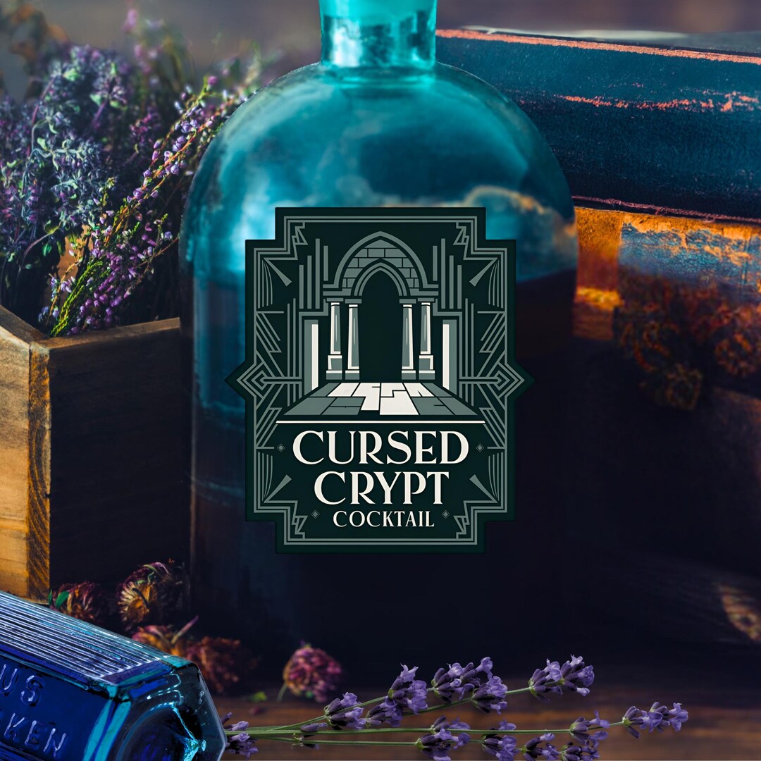 Cursed Crypt Decal, Halloween Bottle Labels, Spooky Label, Halloween ...