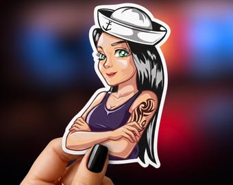 Van's Logo Sticker, Shop Sticker, Shop Logo, Sailor Sticker, Laptop Sticker, Tumbler Sticker, Custom Sticker,