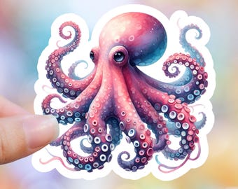 Octopus Sticker, Sea Life Laptop Sticker, Summer Style, Ocean Sticker, Beach Decal, Vacation Stickers, Beach Life Stickers, Summer Gift
