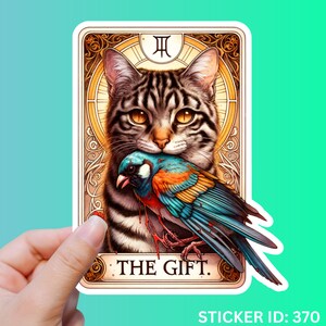Sticker le cadeau Sticker chat Carte fantaisie chat Carte de tarot Sticker chat diseuse de bonne aventure Sticker fleur Sticker ordinateur portable Sticker fantaisie