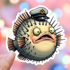 Puffer Fish Sticker Sea Life Ocean Sticker Beach Sticker Beach life Ocean Life Ocean Sticker Sea Sticker Water Bottle Sticker Laptop Sticker