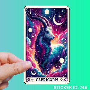 Sticker tarot Capricorne Sticker ordinateur portable Sticker tarot Sticker fantaisie Sticker zodiaque Sticker astrologie Sticker diseuse de bonne aventure Sticker tarot