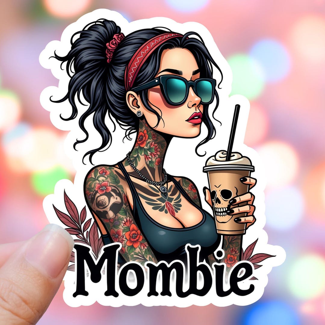 Mombie Sticker for Water Bottle, Funny Gift for Mom, Tumbler Decal, Mom ...
