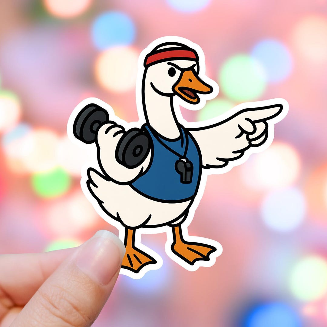 Gym Goose Sticker, Silly Goose Stickers, Funny Meme Decal, Cute Animal ...
