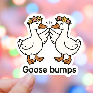 Goose Bumps Sticker, Silly Goose Stickers, Funny Meme Decal, Cute Animal Sticker, Phone Case Sticker, Water Bottle Decal, Laptop Sticker