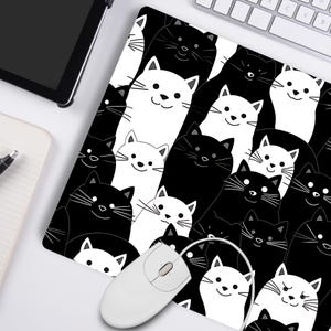Cute Cats Mouse Pad, Kitty Desk Mat, Cat Lady Gift, Girly Gaming Mouse Pad, Gift For Mom, Computer Accessories Gift, Desk Mat, Coworker Gift