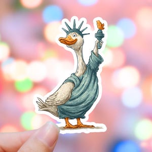 Patriotic Goose Sticker, Silly Goose Stickers, Funny Meme Decal, Cute Animal Sticker, Phone Case Sticker, Water Bottle Decal, Laptop Sticker