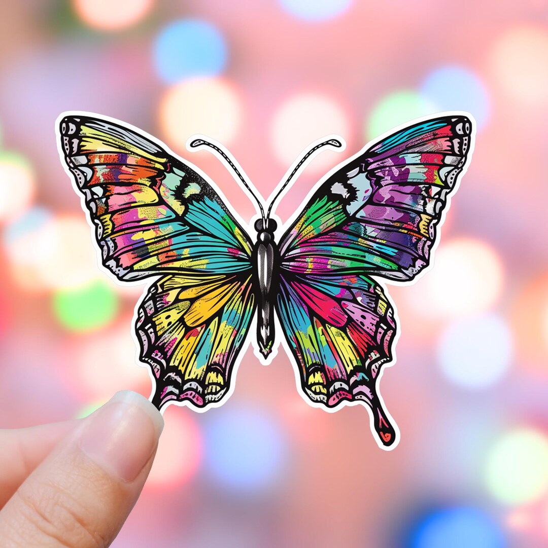 Butterfly Sticker Monarch Butterfly Colorful Butterfly Pretty Insect ...