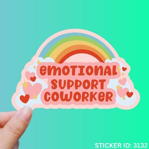 Sticker collègue soutien émotionnel, cadeaux collègues, stickers de travail rigolos pour bouteille d'eau, cadeau ami de travail, stickers pour ordinateur portable, meilleur ami de l'enseignant
