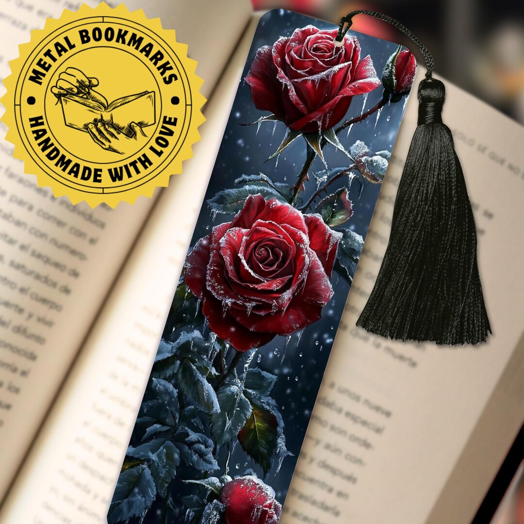 Red Roses Bookmarks Red Roses Metal Bookmark, Bookish, Flowers, Roses - Etsy