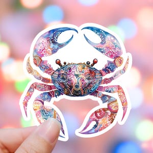 Crab Sticker Sea Life Ocean Sticker Beach Sticker Beach life Ocean Life Ocean Sticker Sea Sticker Water Bottle Sticker Laptop Sticker