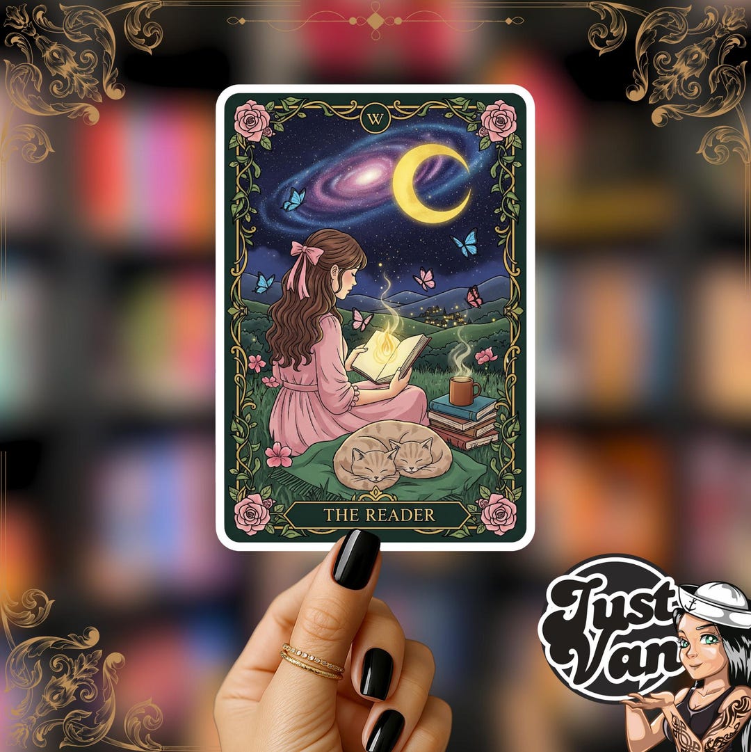 The Reader Sticker The Reader Tarot Sticker, Sticker, Scrapbooking, Journaling, Laptop ...