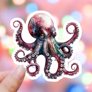 Octopus Sticker Sea Life Ocean Sticker Beach Sticker Beach life Ocean Life Ocean Sticker Sea Sticker Water Bottle Sticker Laptop Sticker
