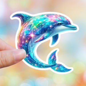 Sticker dauphin, Stickers plage, Stickers bouteilles d'eau, Sticker plage bohème, Sticker vie marine, Sticker océan, Sticker imperméable, vacances