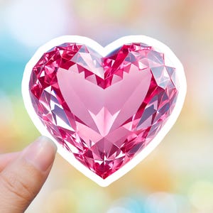 Sticker coeur losanges roses, cadeau pour maman, Sticker rose girly, Stickers coquette, Stickers mignons pour ordinateur portable, Sticker pour gobelet, cadeaux pour meilleure amie