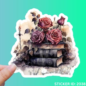Dark Romance Stickers, Gothic Books Sticker, Kindle Decal, Goth Rose Sticker, Book Lover Sticker, Bookish Stickers, Victorian Stickers
