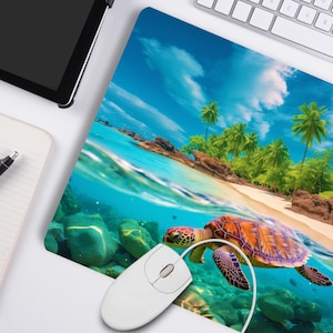 Ocean Mouse Pad, Beach Mouse Pad, Office Accessories, Tropical Decor, Aesthetic Desk Mat, Gaming Mouse Pad, Computer Accessories Gift