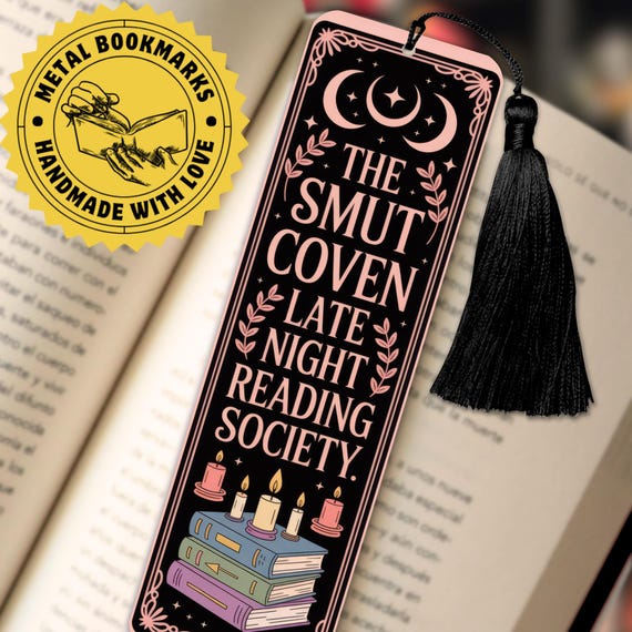 Smut Coven Bookmark, Dark Academia Metal Bookmark with Tassel
