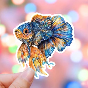 Gold Fish Sticker Sea Life Ocean Sticker Beach Sticker Beach life Ocean Life Ocean Sticker Sea Sticker Water Bottle Sticker Laptop Sticker