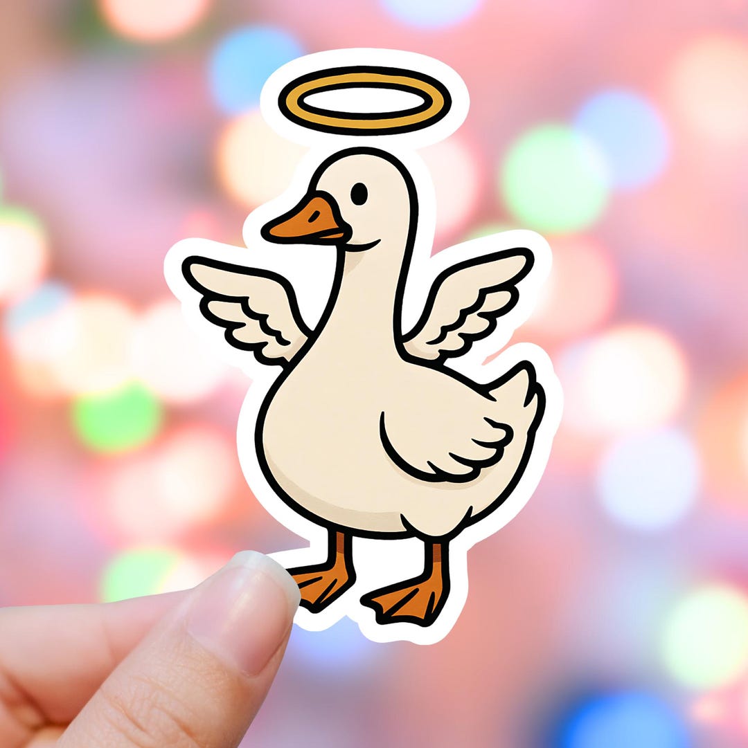 Angel Goose Sticker, Silly Goose Stickers, Funny Meme Decal, Cute ...