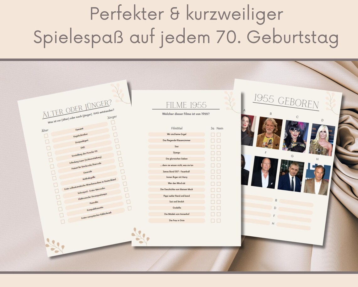Spiele Zum 70 Geburtstag Berlebenspaket