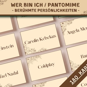 Vem är jag? | Mime | Kända personligheter | PDF | Tyska | Ladda ner | Familj | Vänner | Kul | Partyspel