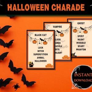Charadas de Halloween | 99 cartões | Adivinhe palavras | PDF | INGLÊS| Baixar | Jogo | Cartões de Charada | Festa | Decoração | Diversão