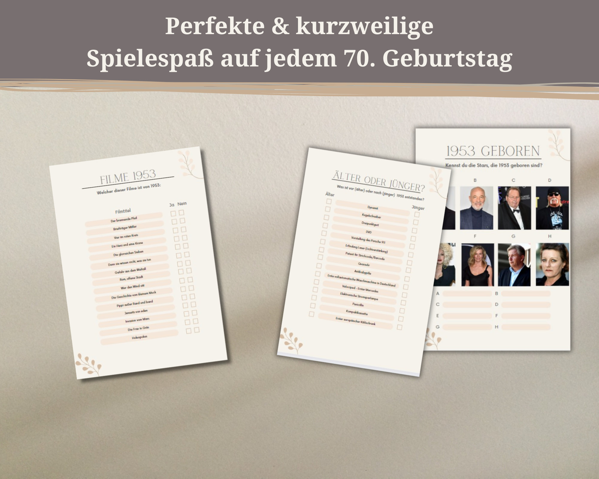 Spiele Zum 70 Geburtstag Berlebenspaket