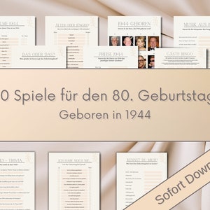 80e anniversaire | 10 jeux | anniversaire | Cadeau | PDF | Télécharger | Télécharger| Fête |
