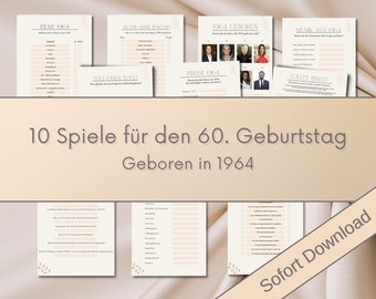 60. Geburtstag | 10 Spiele | Geburtstag | Geschenk | PDF | Download | Herunterladen| Party |