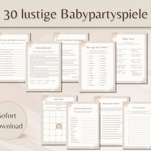Baby Party Games / Baby Shower / Instant Download / PDF / Gift / Beige