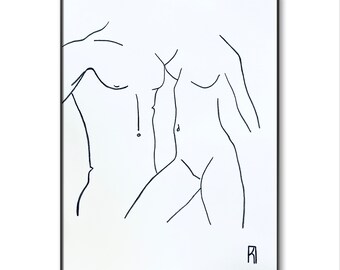 Handmade graphic poster "Couple M"