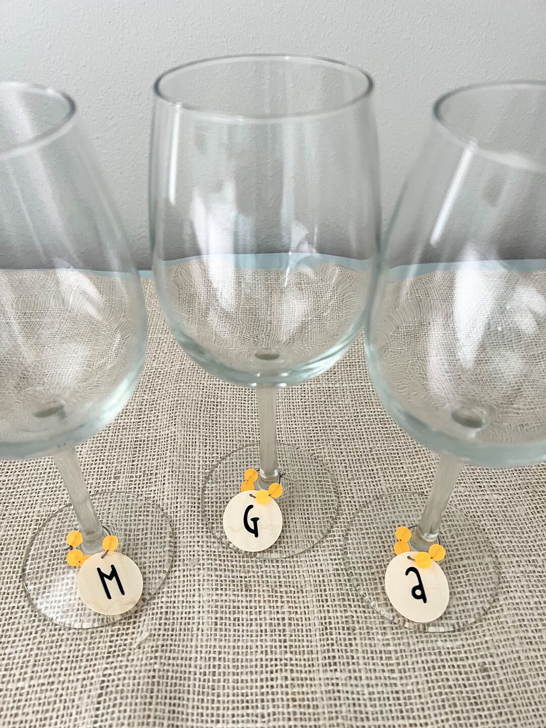 Custom Initial Wine Charm Etsy