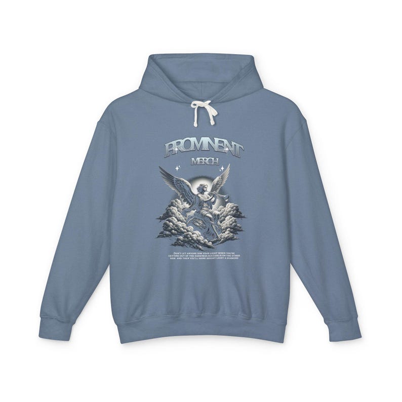 Prominent Merch Angel Hoodie: Lightweight Graphic Pullover Hoodie, Trendy Fan Streetwear Apparel image 5