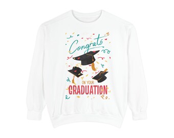 Félicitations pour votre remise des diplômes sweat-shirt | Ras du cou confetti bonnets de remise des diplômes