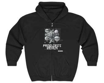 Sweat à capuche graphique Space Prominent Merch : vêtements streetwear minimalistes, tenue décontractée d'astronaute