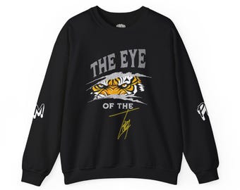 Sweat Eye of the Tiger : pull d'hiver unisexe, streetwear à imprimé tigre féroce
