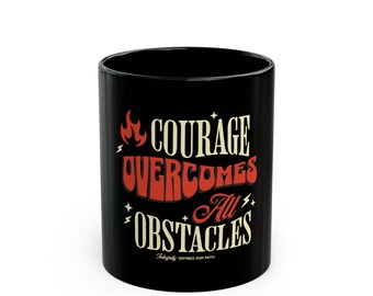Mug en céramique « Courage Quote » : tasse à café motivante, cadeau inspirant pour un usage quotidien