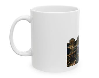 New York City Skyline Night Mug | Ceramic Coffee Cup
