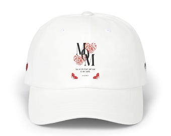 Casquette papa florale à monogramme MOM | Initiales brodées, casquette de baseball blanche