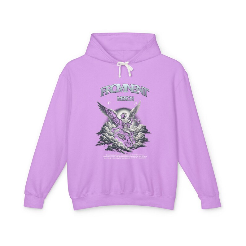 Prominent Merch Angel Hoodie: Lightweight Graphic Pullover Hoodie, Trendy Fan Streetwear Apparel image 3
