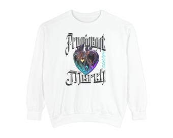 Sweat-shirt avec cœur de Proéminent Merch : col rond avec imprimé statue de la liberté dans le dos DJ, pull streetwear