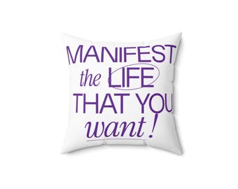 Oreiller la vie que vous voulez : coussin de canapé Affirmation, cadeau inspirant pour une décoration de chambre