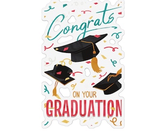 Congrats on Your Graduation Custom Shape Magnet | Graduation Caps Confetti