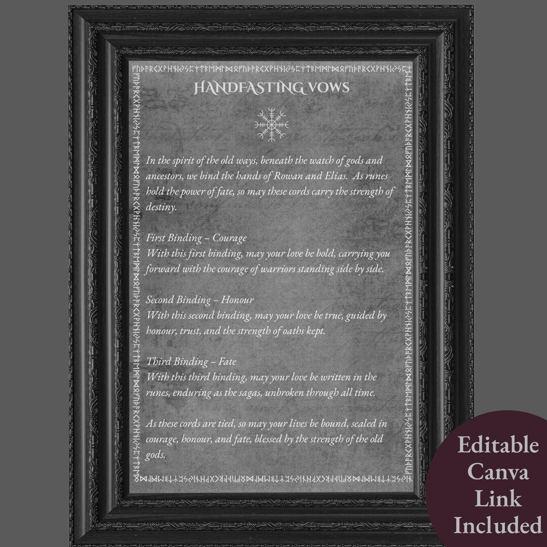 Viking Rune Handfasting Cord Tying Script Norse Pagan Wedding Celtic ...