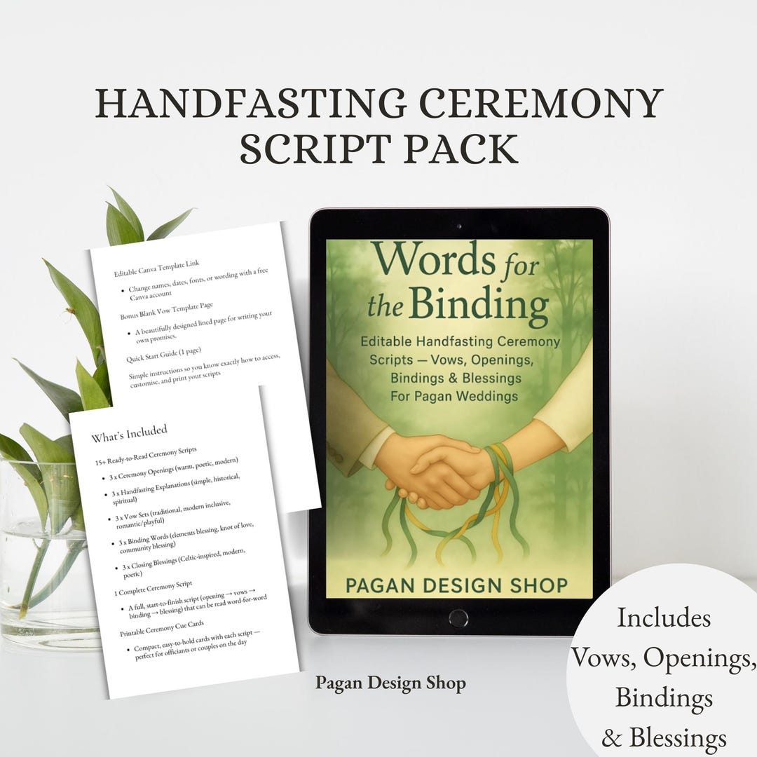 Handfasting Script Pack Editable Pagan Wedding Vows Ceremony Openings ...