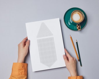 Bead Template - Graph Paper for Brick Stitch Bead Weaving Earrings Pattern - Instant Download PDF