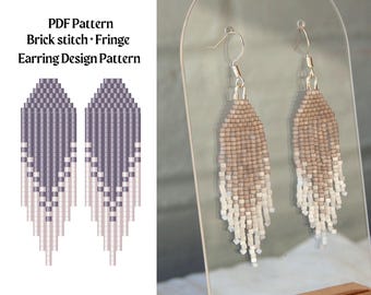 Bead Pattern for Brick Stitch Beaded Earrings | Bead Weaving Earrings Pattern | Instant Download PDF