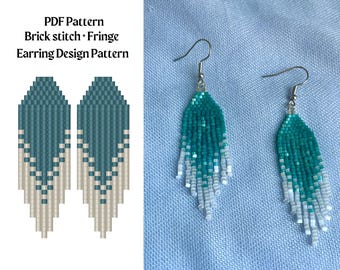 Bead Pattern for Brick Stitch Beaded Earrings | Bead Weaving Earrings Pattern | Instant Download PDF