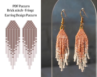 Bead Pattern for Brick Stitch Beaded Earrings | Bead Weaving Earrings Pattern | Instant Download PDF